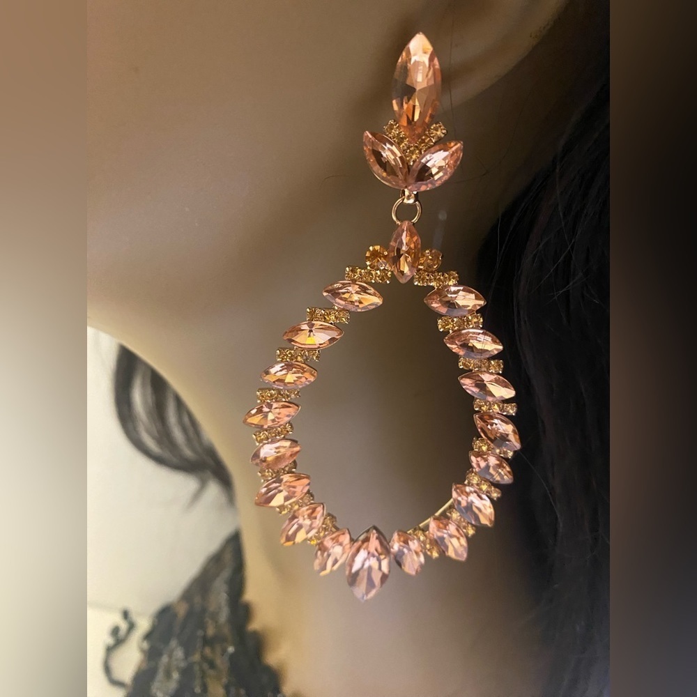 Natasha Rhinestone Statement Earrings - Picture 2 of 5